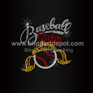Baseball Sister Rhinestone Heat Transfers Baseball Sister Rhinestone Heat Transfers